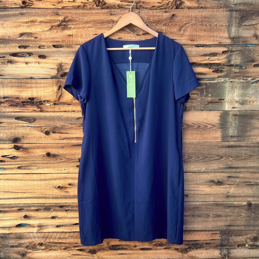 TRINA TURK | NWT Navy V-Neck Dress 12